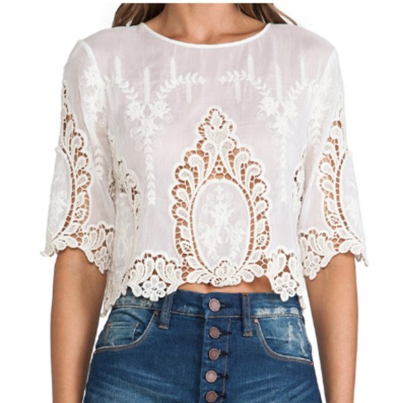 NWT Dolce Vita Embroidered Lace Top - Picture 4 of 7
